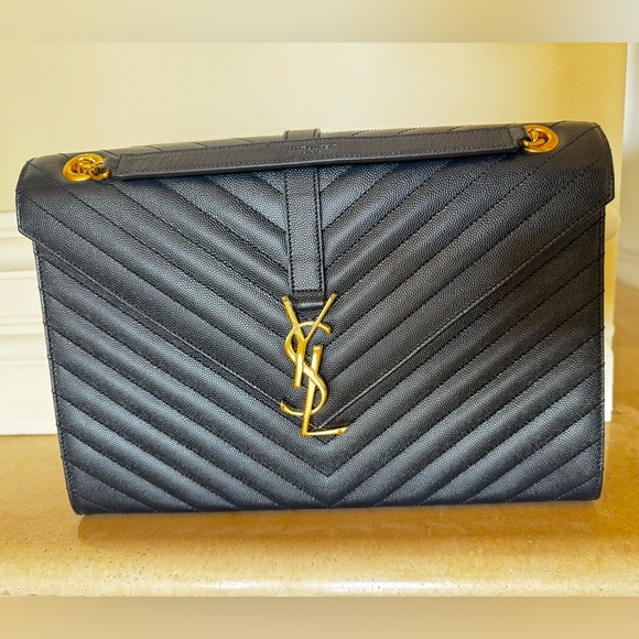 YSL Medium Matelasse Monogram Envelope Shoulder Bag - Picture 1 of 2